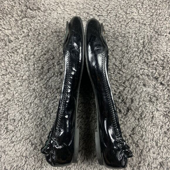 TORY BURCH Reva Ballerina Ballet Flats Black Patent Leather Size 8 M - Picture 5 of 8